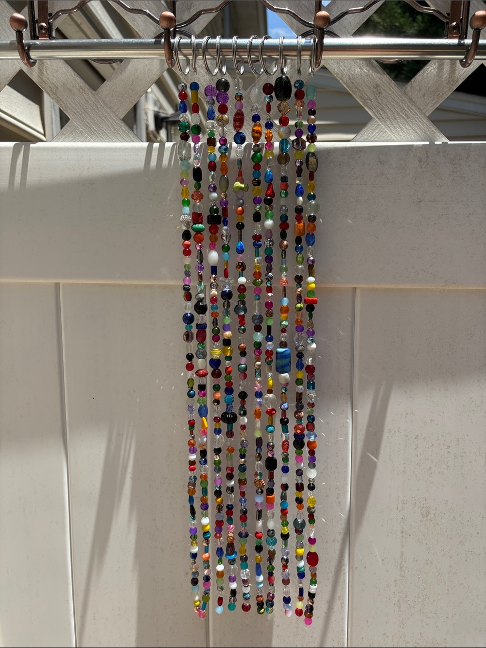 10 strands 22 inches long Colorful glass & crystal Hanging Strand bead curtain